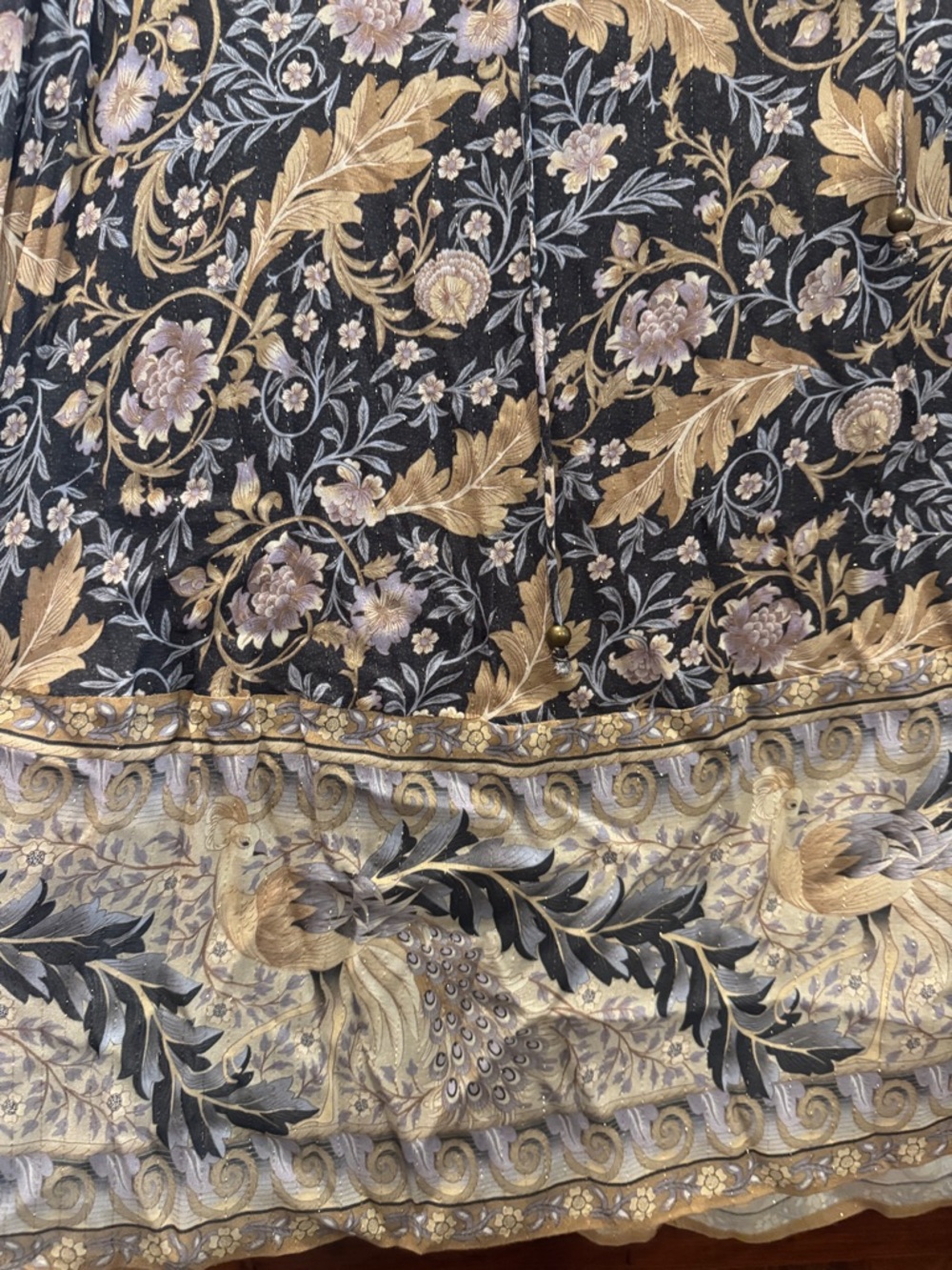 Spell Floral V-Neck Boho Tunic - navy, Gold & blues - Picture 4 of 5
